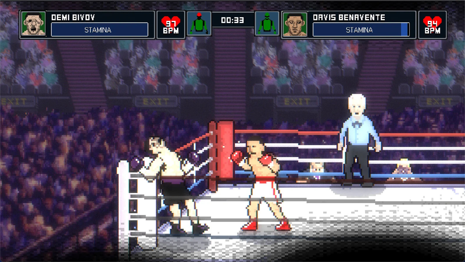 Bruisers 2D Boxing running on a handheld — in-game screenshot